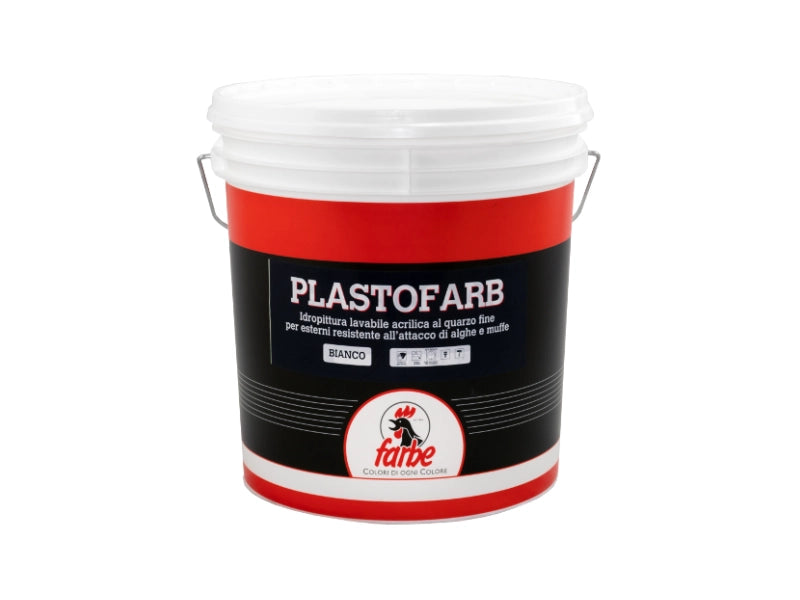 Idropittura lavabile Plastofarb acrilica al quarzo resistente esterni 5lt 14lt - 5 Lt