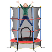 TRAMPOLINO PER BAMBINI CON TAPPETO ELASTICO, RETE DI SICUREZZA E PALI IMBOTTITI, ETÓ 3-10 ANNI, BLU