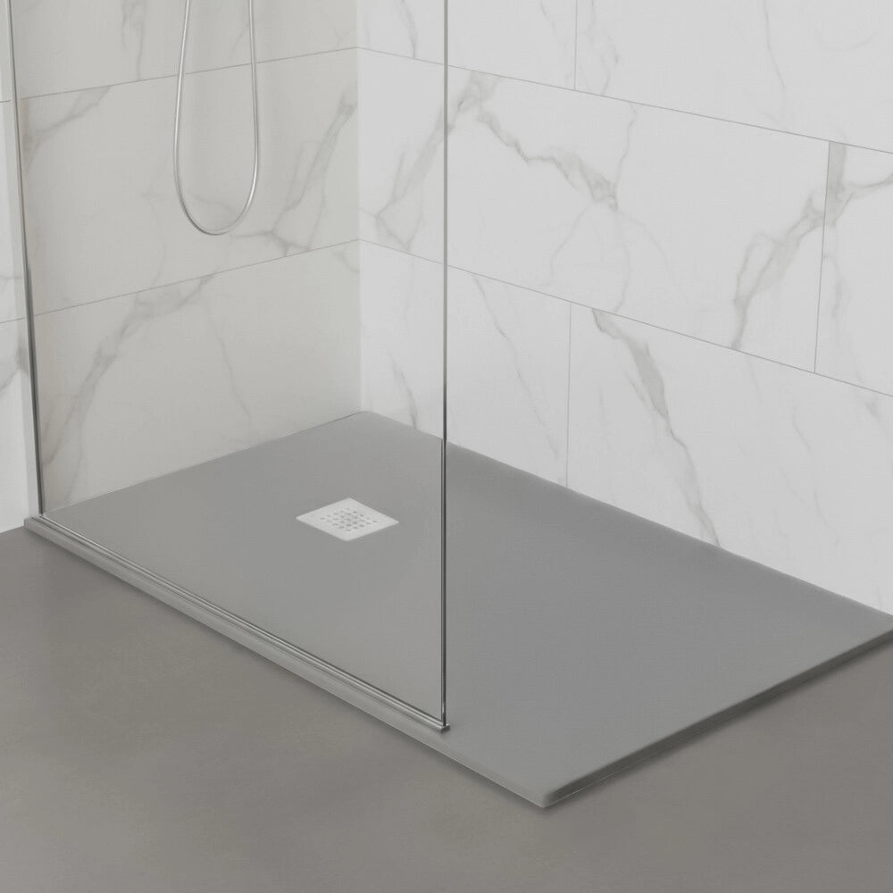 Piatto doccia 70x190 in marmoresina effetto pietra grigio riducibile Ten
