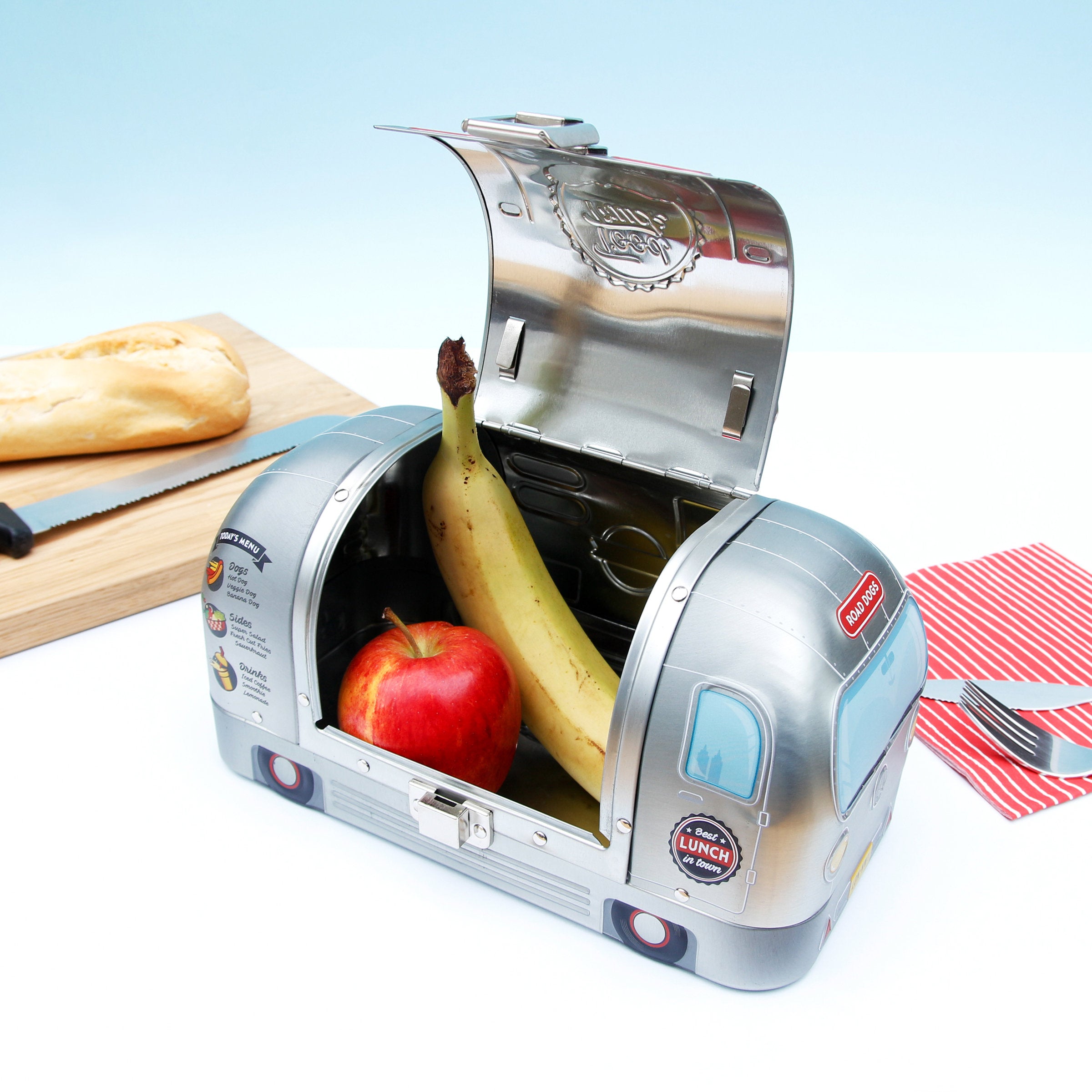 Lunch Box in Latta a Forma di Food Truck – Porta Pranzo Vintage con Manico