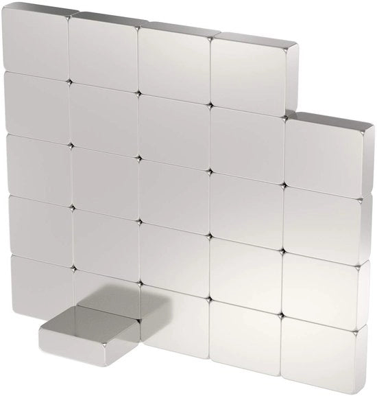 25 pezzi di magnete a neodimio potenza - argento - magneti 6x5x2mm extra forti rettangolari - attrito 0,6 kg - magneti forti super magneti - mini magneti per lavagna magnetica pannelli magnetici strisce magnetiche officina
