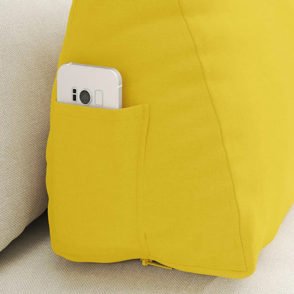 Cuscino per Schiena Giallo Chiaro 60 x 20 x 50 cm Tessuto 42015040