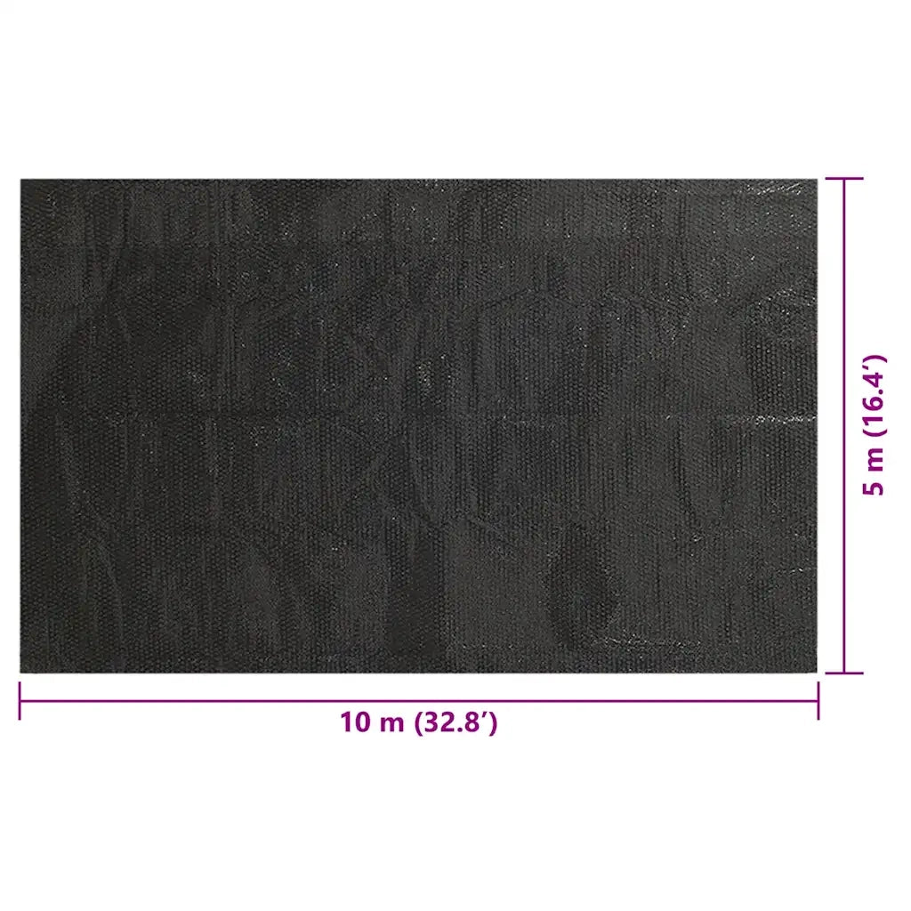 Pellicola Solare Galleggiante Piscina Rettangolare 10x5 m Nera 90342