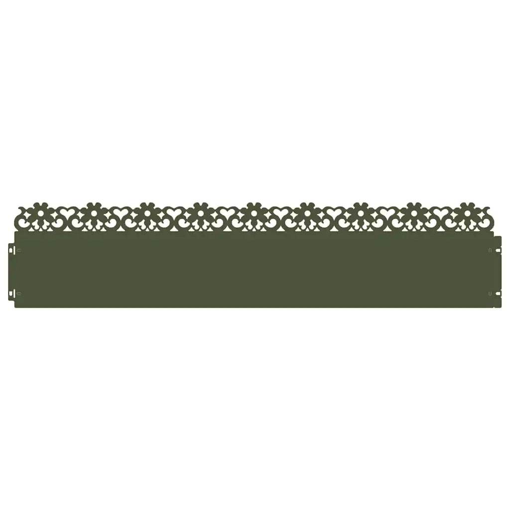 Bordure per prato 30 pz Verde oliva 103 x 0,05 x 22 cm Acciaio CFW9922386