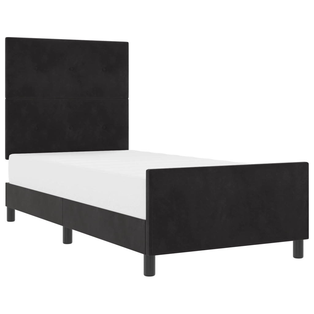 Rete letto  Nero 100x200 cm Velluto