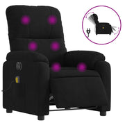 Poltrona Reclinabile Massaggiante | Sedia Relax Elettrica Nera Microfibra