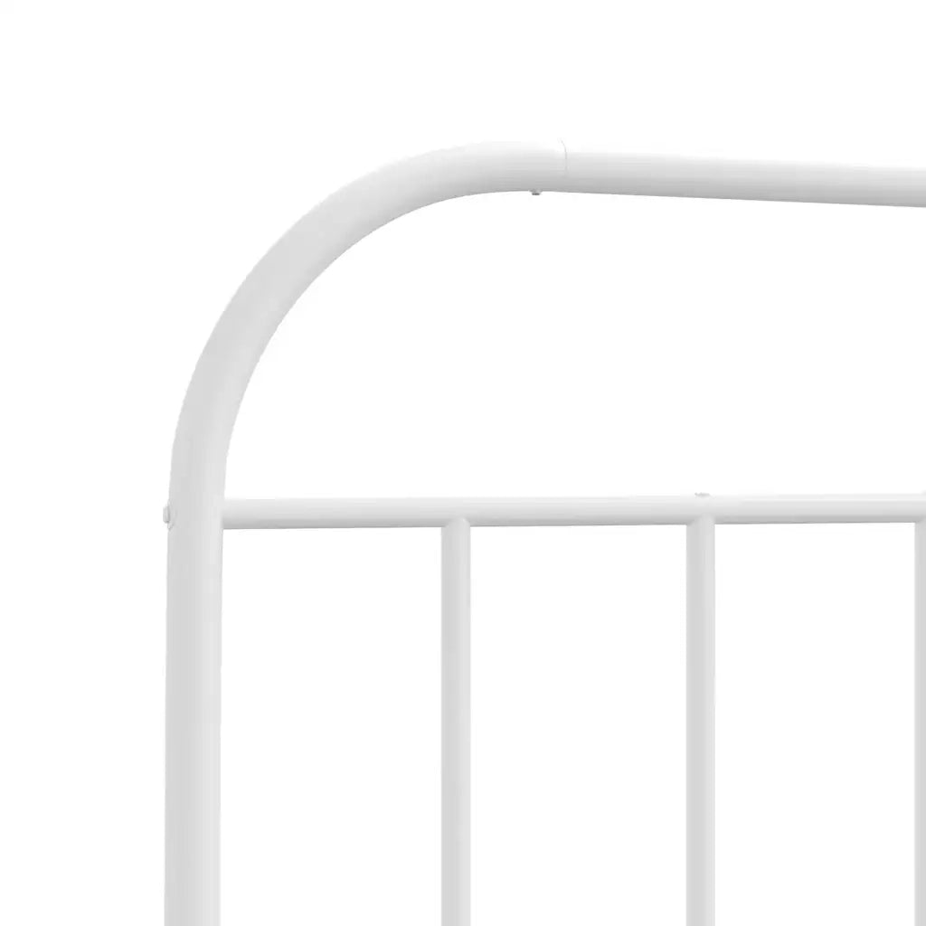 Giroletto con Testiera e Pediera-Struttura Letto Metallo Bianco 90x190 cm 490233