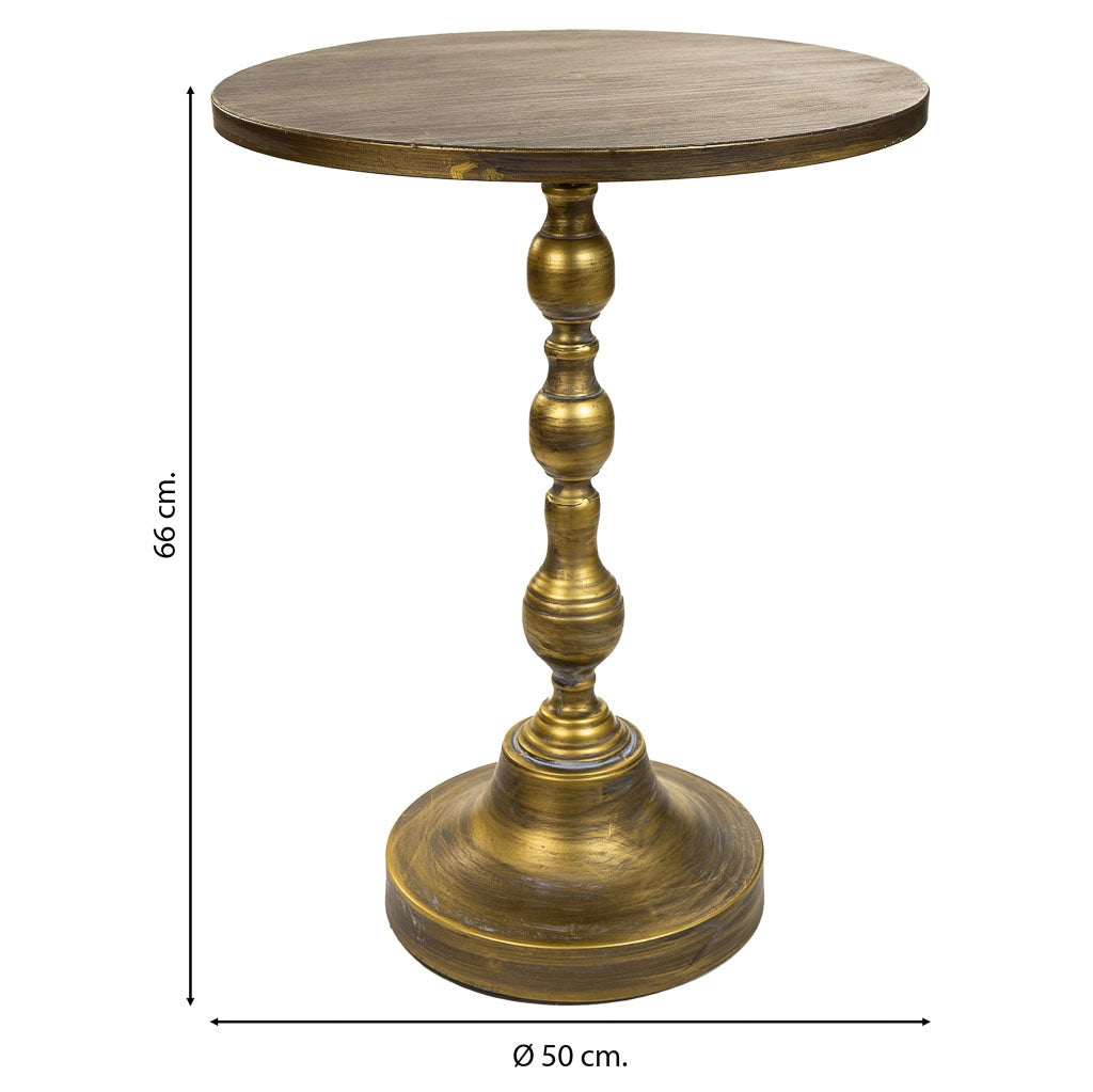 Tavolino in metallo dorato 50x50x66h