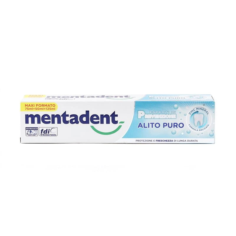 MENTADENT DENTIFRICIO FORMATO RISPARMIO 75 + 50 ML ALITO PURO