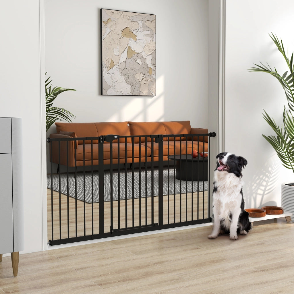 Barriera di sicurezza per animali ¨C zephmum ¨C nero con chiusura automatica e doppio blocco