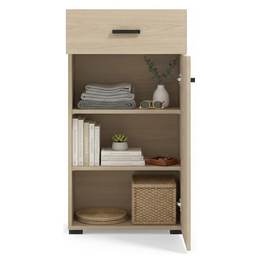 Trevi, Mobile da Ingresso un Cassetto, 51.5x35x98h cm Marrone Rovere Chiaro