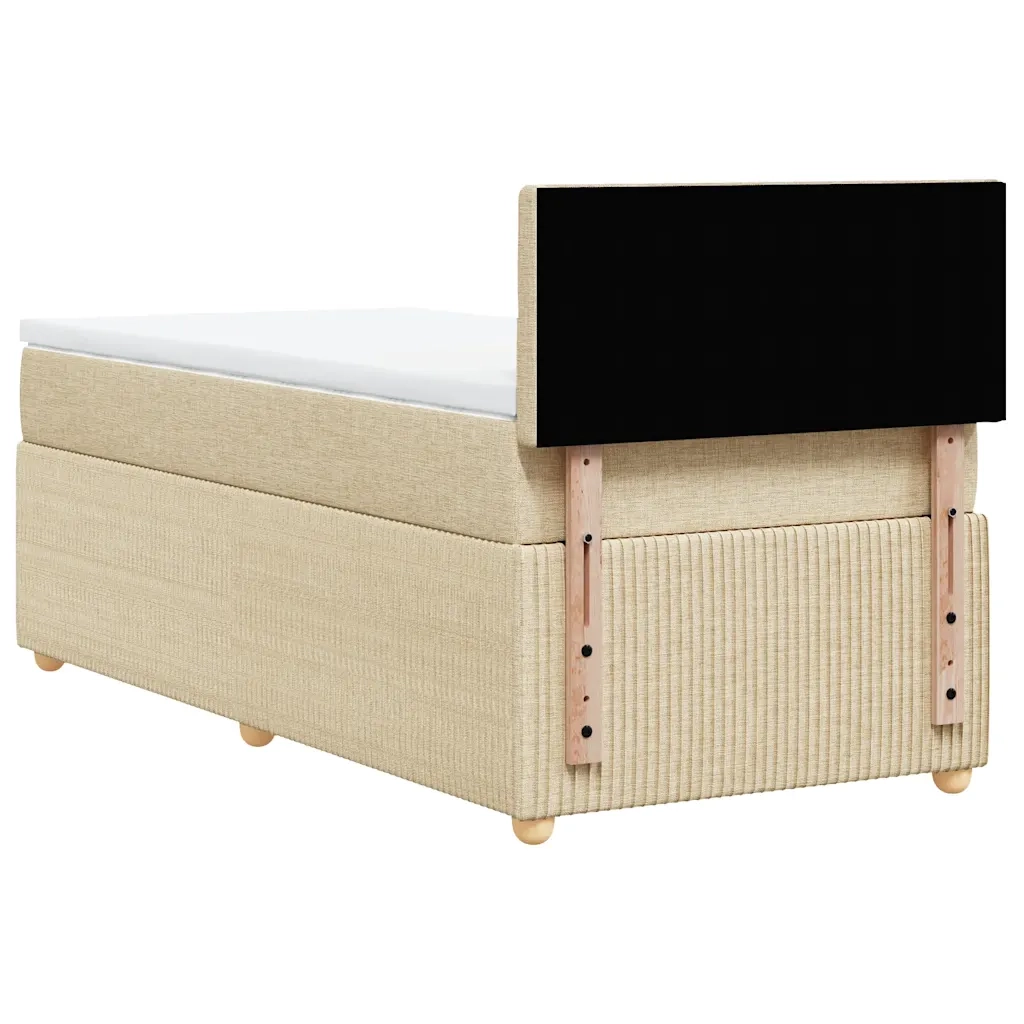 Giroletto a Molle con Materasso Crema 90x190 cm in Tessuto