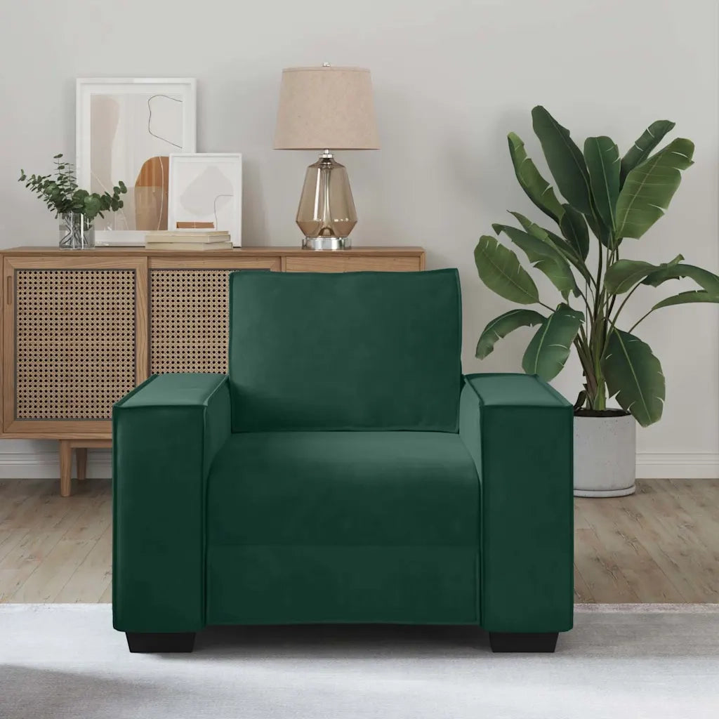 Divano Sedia-Poltrona-Sofa Relax Verde Scuro 60 cm Velluto 122436