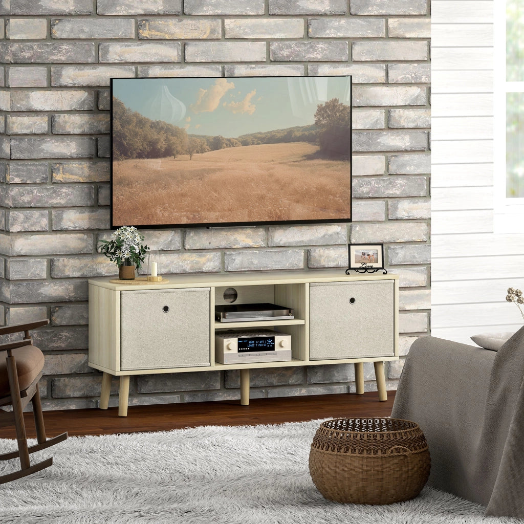 Mobile TV con 2 Cassetti e Ripiani Aperti ¨C Xylo ¨C Legno Beige fino 50 Pollici