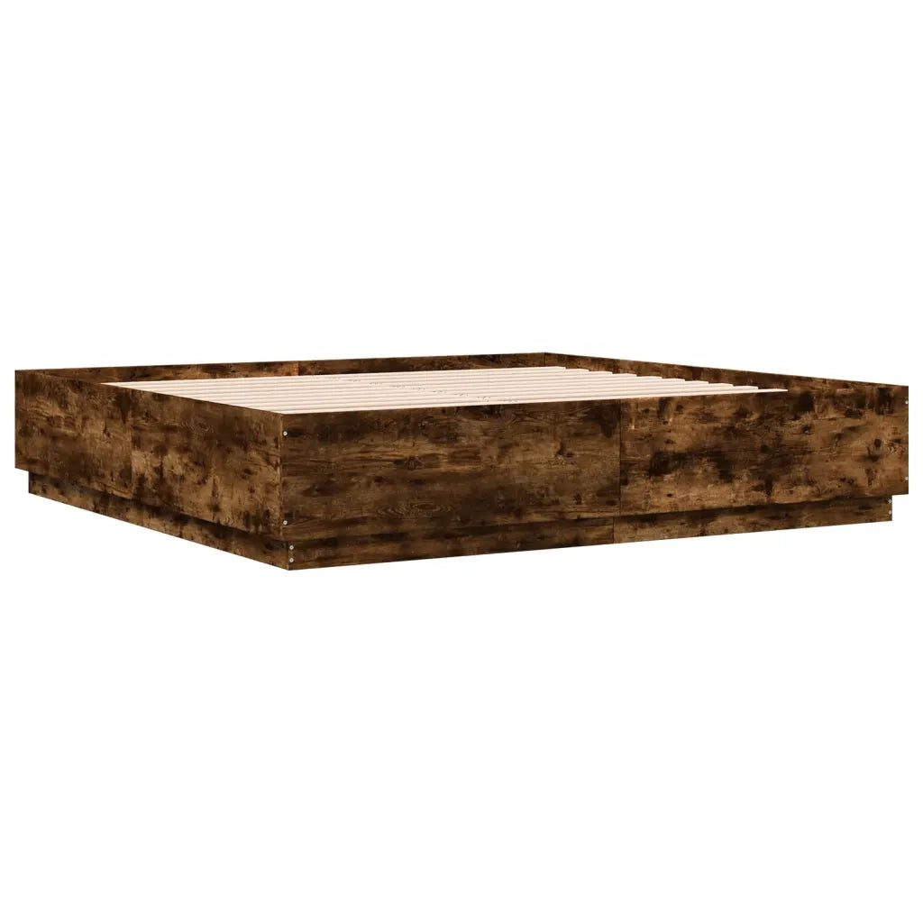 Giroletto con Luci LED Rovere Fumo 200x200 cm Legno Multistrato 3209587