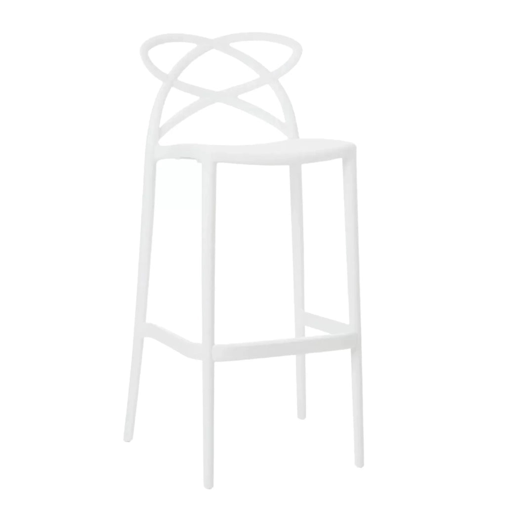 Set 4 sgabelli design moderni polipropilene bianco 41x46x102 - Mobili 2G