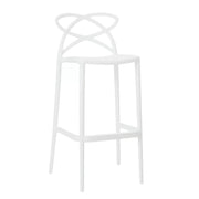 Set 4 sgabelli design moderni polipropilene bianco 41x46x102 - Mobili 2G