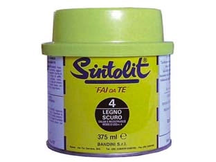 SINTOLIT FAI DA TE STUCCO PER LEGNO IN BARATTOLO ML.375- - ml.375 legno scuro - 3 pezzi SINTOLIT