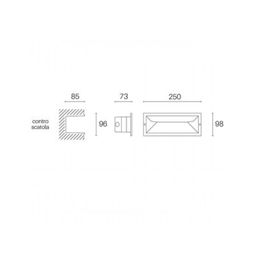 Segnapasso Incasso Chiuso Mask Alluminio E Termoplastica Grigio Led 12W 4000K