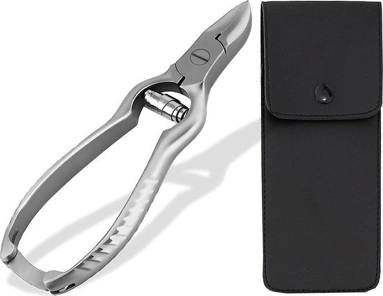 Nageltang professionale con snodo per piedi, snodo per unghie, forbici per unghie, lama in acciaio inossidabile curva, cura dei piedi, trimmer per unghie professionale per manicure e pedicure inclusa custodia (12 cm, nageltang)