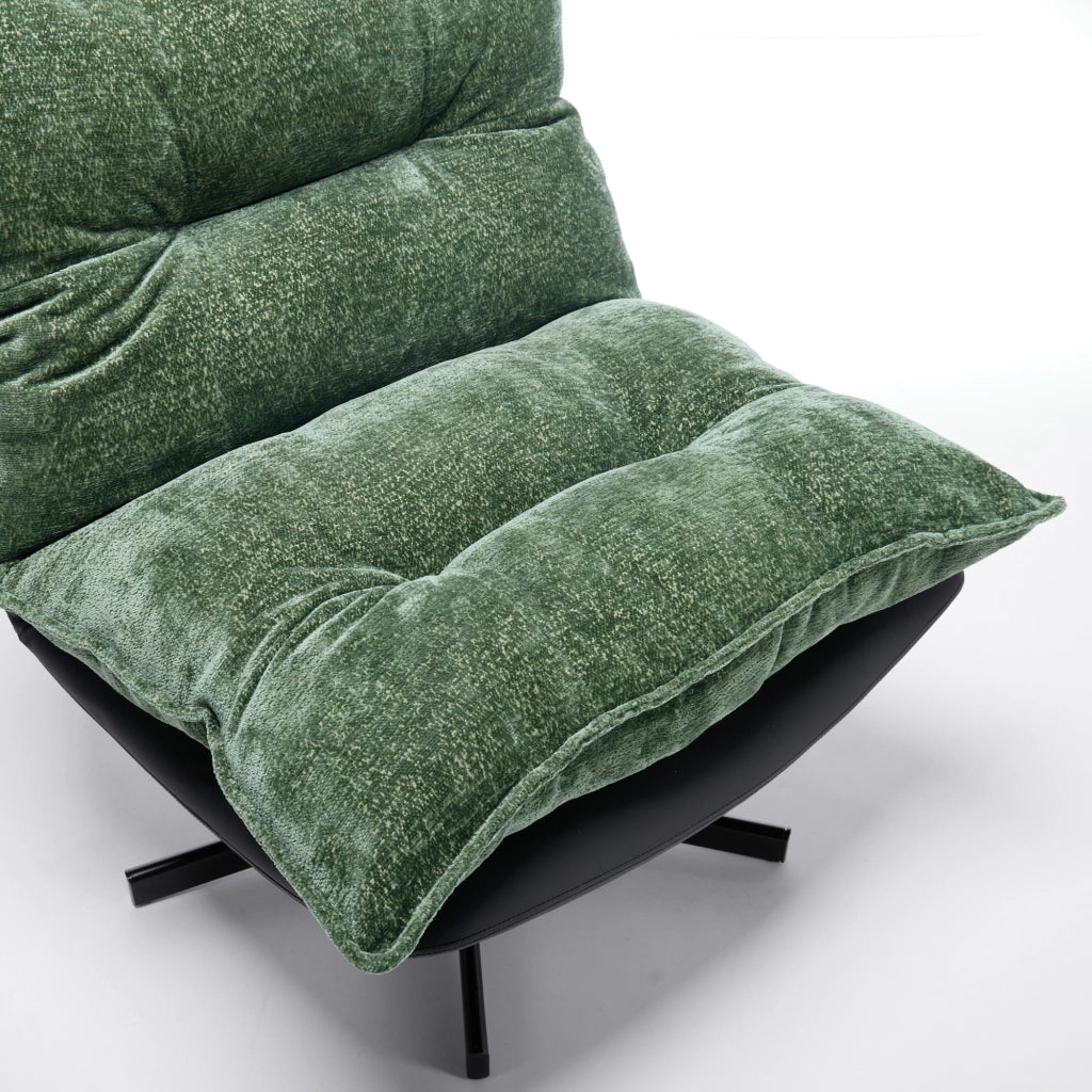 POLTRONA girevole con schienale regolabile a 3 posizioni 72x60x44 cm verde scuro e nero