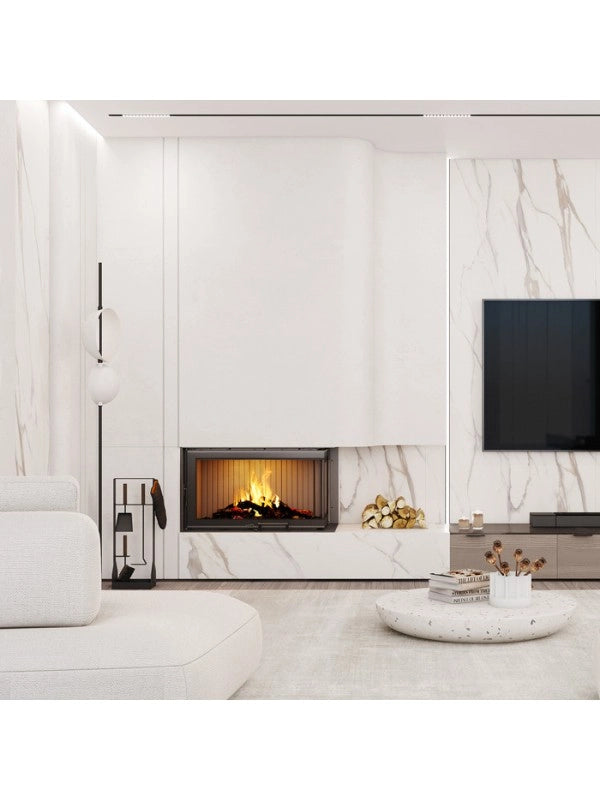 Caminetto ad angolo Nero Inserto Apertura sinistra Energy Up 85x50x47 (17,0 kW) ECO