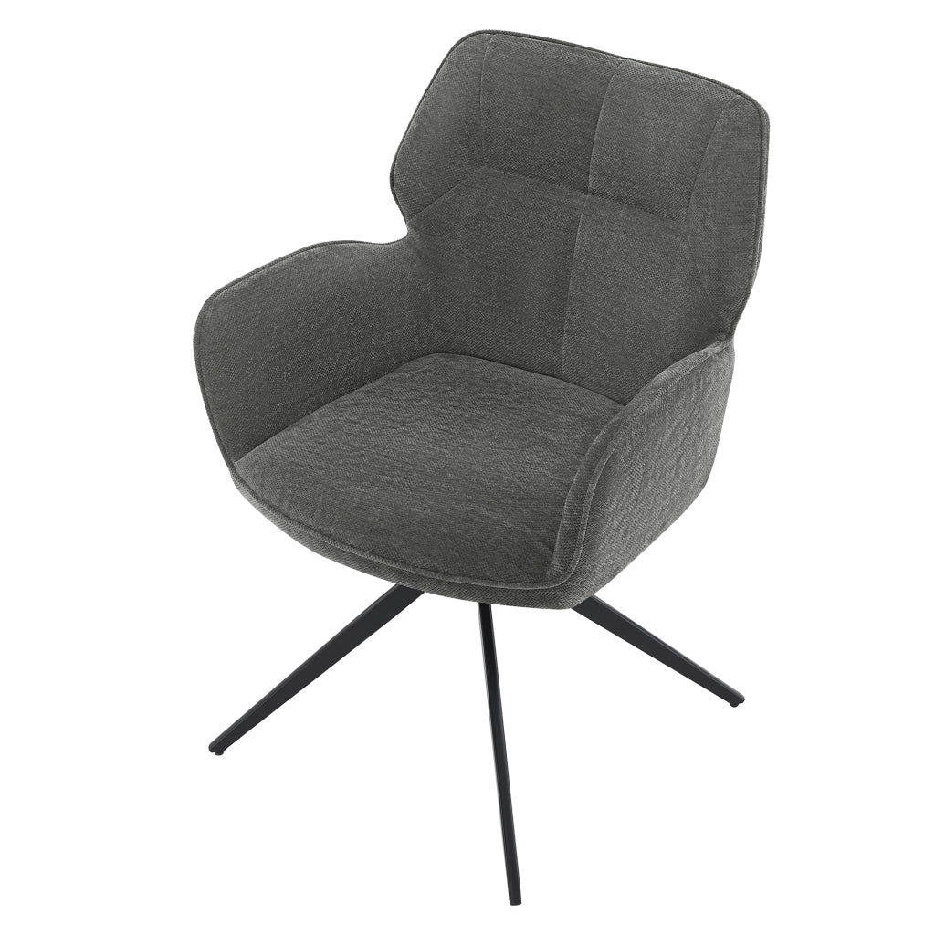 Poltrona Girevole in Velluto ¨C MINIMAL ¨C Grigio Scuro, Gambe in Metallo
