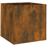 Fioriera | Cassetta per fiori | Vaso Rovere Fumo 40x40x40 cm in Legno Multistrato