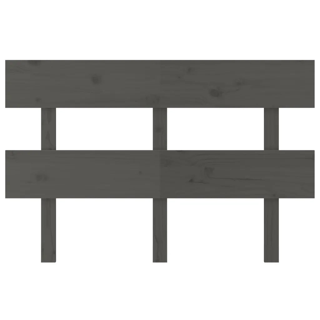 Testiera | Testata per Letto Grigia 144x3x81 cm in Legno Massello di Pino