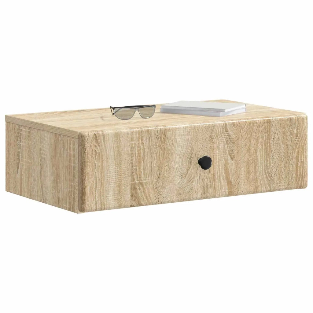 Tavolino da Parete Laterale Rovere Sonoma 59 x 34,5 x 17 cm