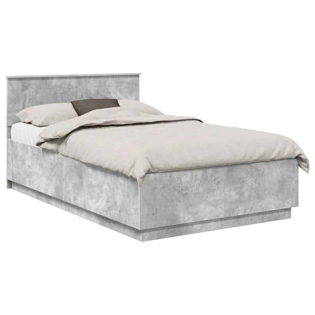 Struttura del letto con testiera-Giroletto con Testiera Grigio cemento 135 x 190 cm 259478
