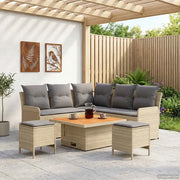 Set di Mobili 6 pcs Beige e Grigio Chiaro Rattan in PE 3422184