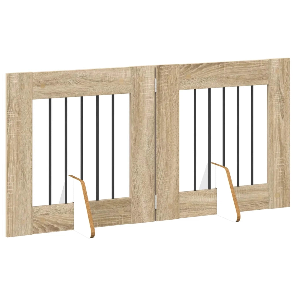 Cancello per cani con supporti 2 pcs Rovere Sonoma 60 x 60 cm 892146