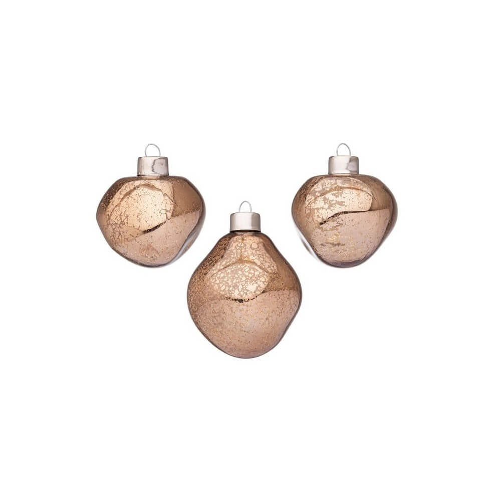 Confezione da 6 pendagli vetro Organic marrone D60 assortiti