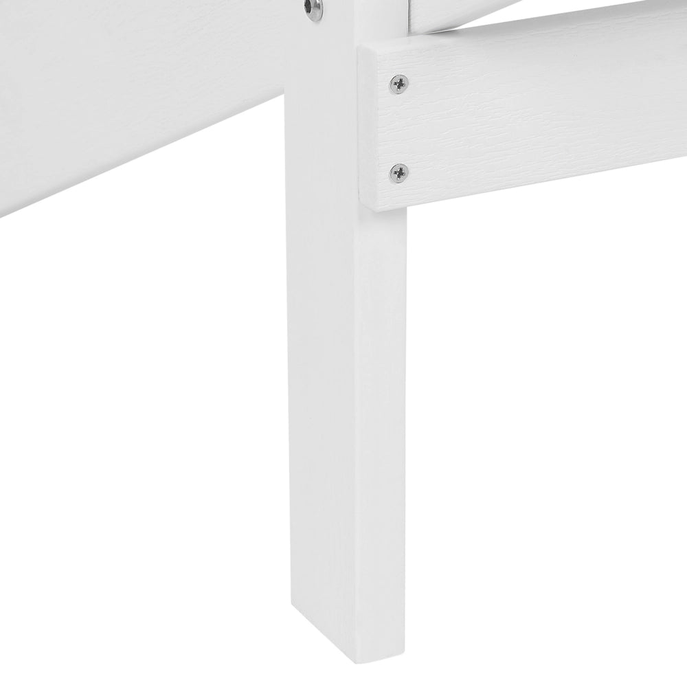 Sedia da giardino in plastica bianca in legno con poggiapiedi resistente agli agenti atmosferici in stile moderno