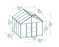 Serra Da Giardino in Policarbonato 308x304x285 cm- colore Nero Canopia ARIA Ibrida
