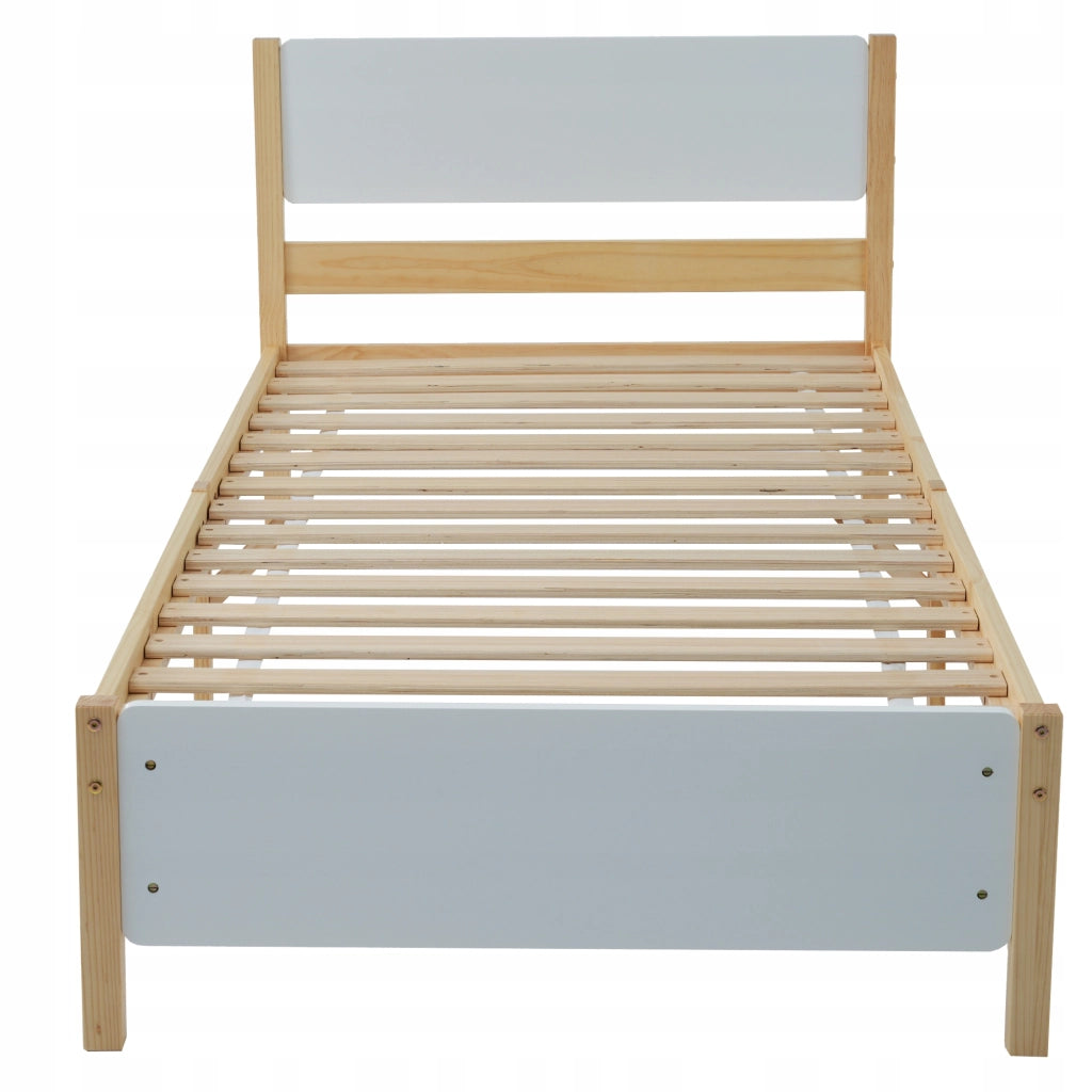 Letto in legno 90x200 - Xylo - Bianco naturale