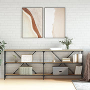 Tavolo Consolle Rovere Sonoma 200x30x75 cm Multistrato e Ferro 832859
