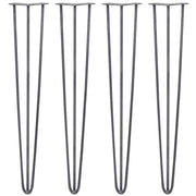 4 Gambe per Tavolo a Forcina SkiSki Legs 71cm Acciaio Naturale 3 Rebbi 10mm