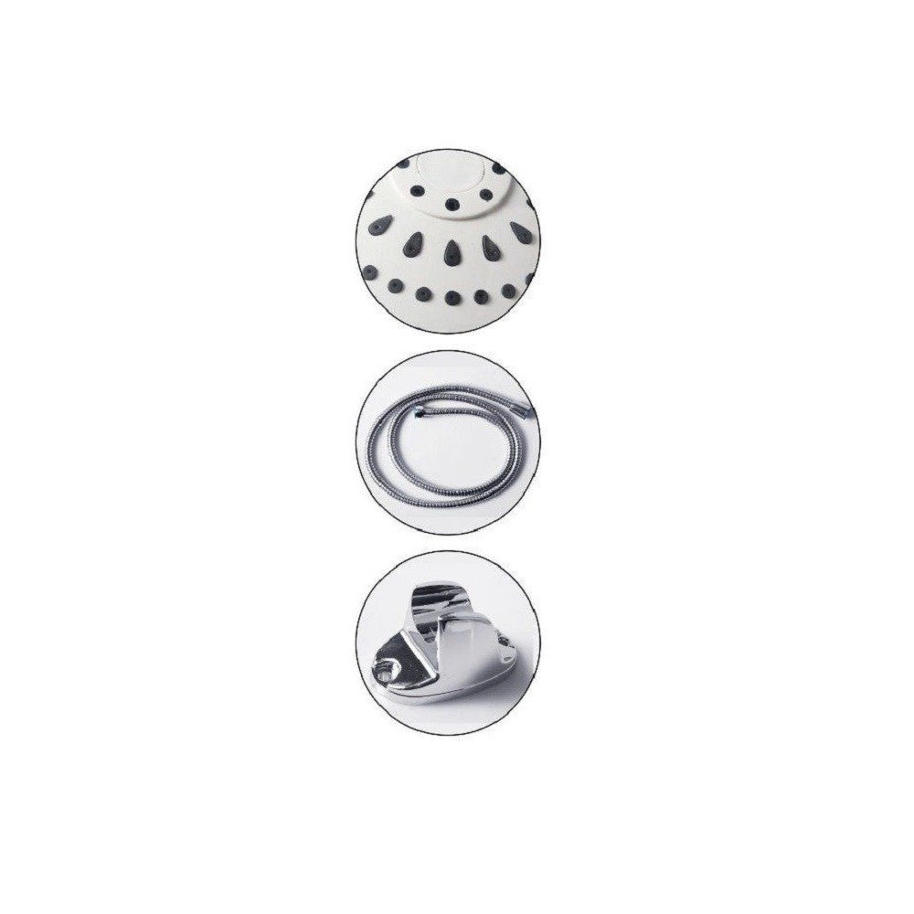 Trade Shop - Set Soffione Doccia Doccetta Multigetto Bagno Staffa Tubo Flessibile 1,5mt 98080 -