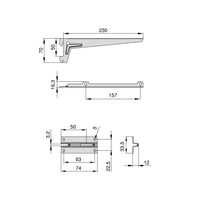 Kit per Fissaggio Mensole 230 mm in Acciaio Emuca Bianco