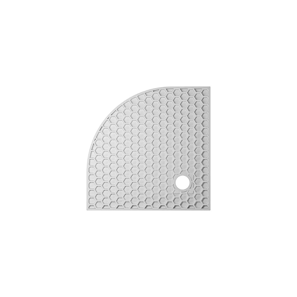 Piatto doccia semicircolare 80x80 cm in marmoresina bianco effetto pietra h3 cm | Milos