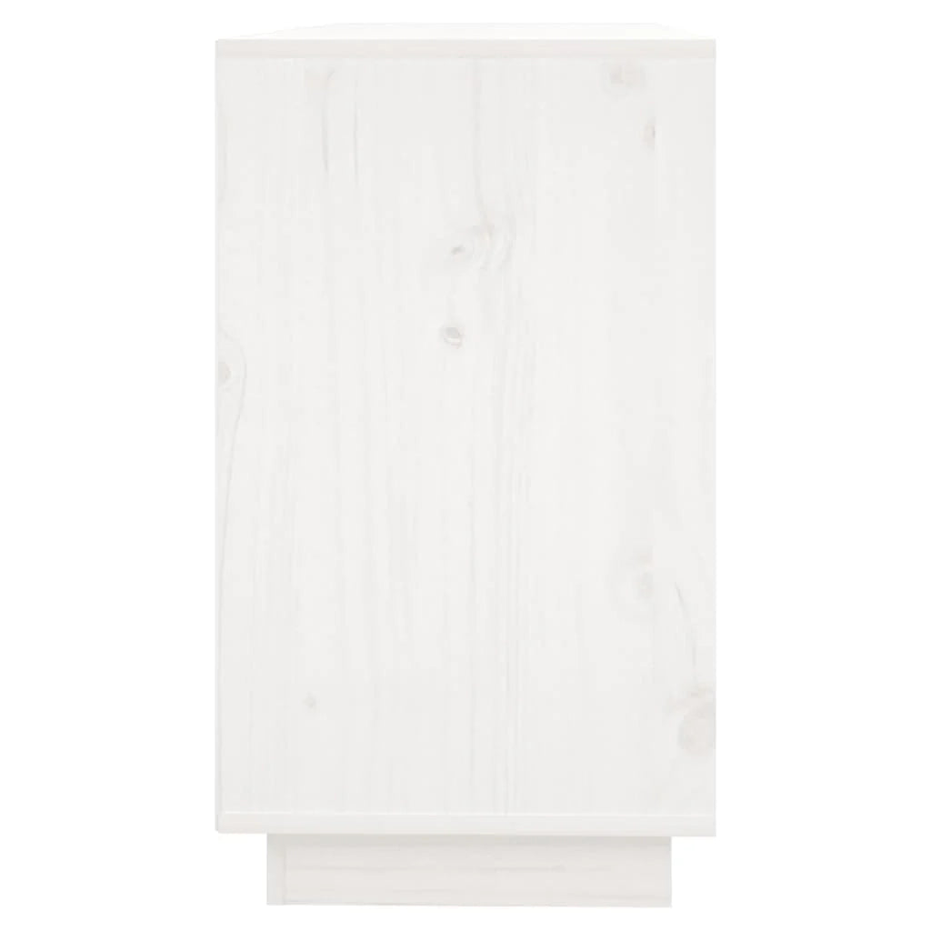Buffet credenza cassettiera armadio mobile contenitore organizer per cucina soggiorno salotto 111 x 34 x 60 cm legno massello di pino bianco 02_0030201