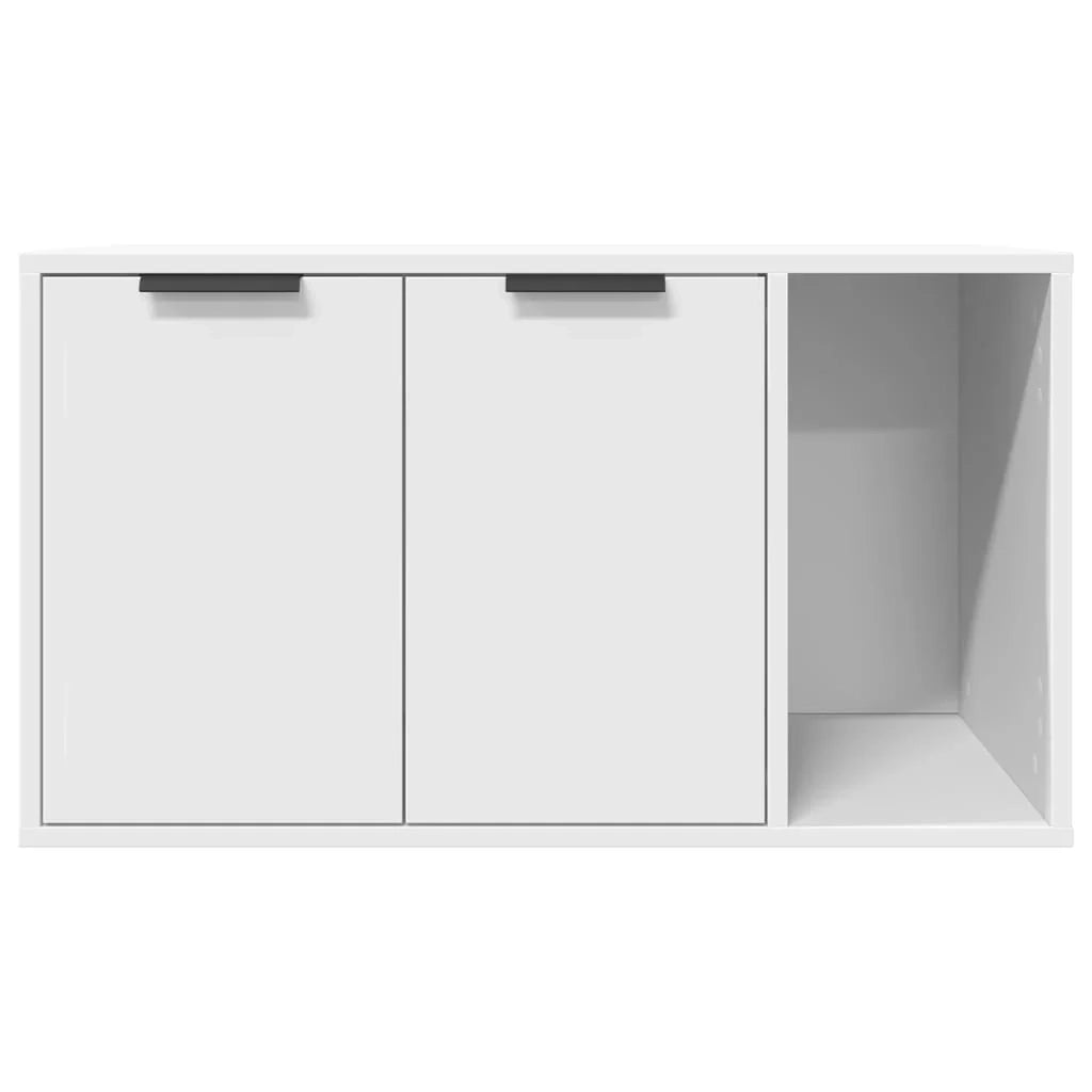 Mobiletto per lettiera per gatti in legno ingegnerizzato bianco 02_0043313
