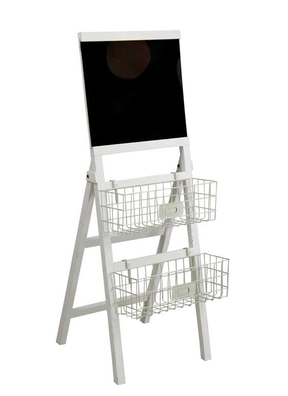 LAVAGNA CAVALLETTO IN LEGNO DI COLORE 40 X 36 X 114 CM BIANCO
