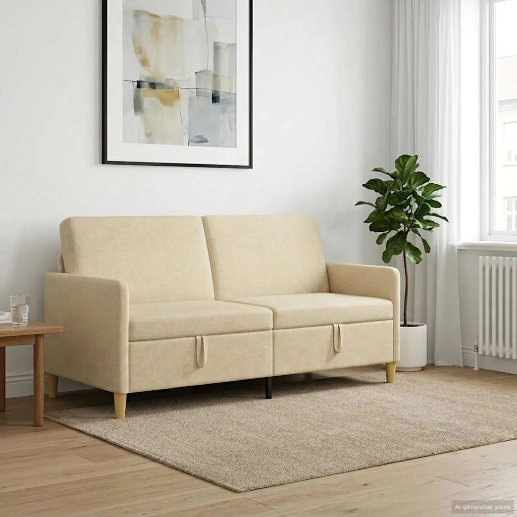 Divano con Storage Crema 172 x 78 x 87 cm Poliestere 42036954