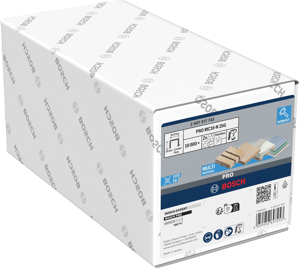 Graffette Bosch Professional 2607017743 MC16-N 25G per edilizia e fissaggi