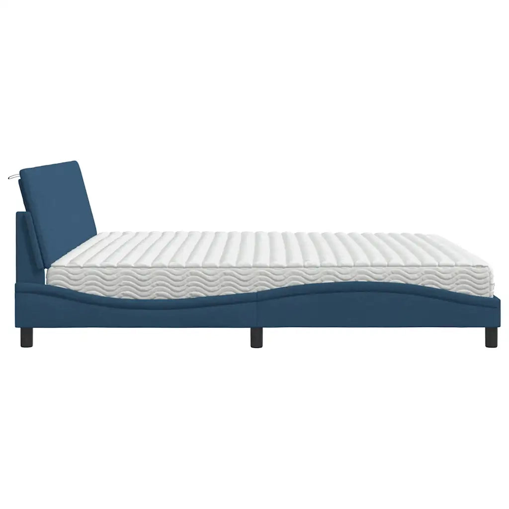 Letto con Materasso Hanko Blu 200x200 cm in Tessuto 3310558
