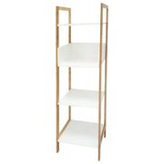Scaffale 4 Ripiani Ellie Bamboo Naturale/bianco 43x30x123