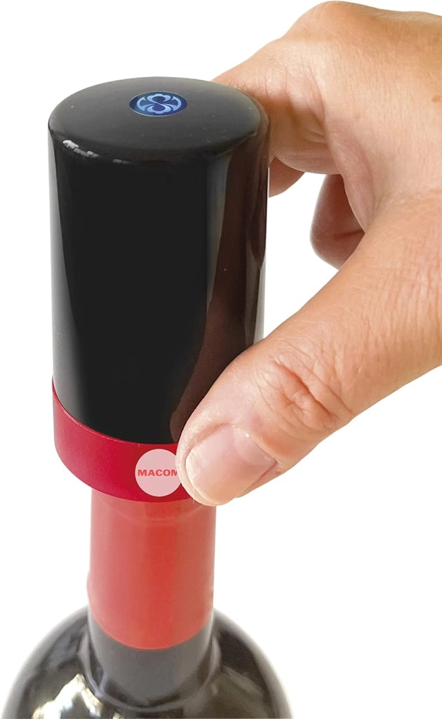 Macom just kitchen 953 sigiller wine sottovuoto automatico per bottiglie di vino, nero e rosso